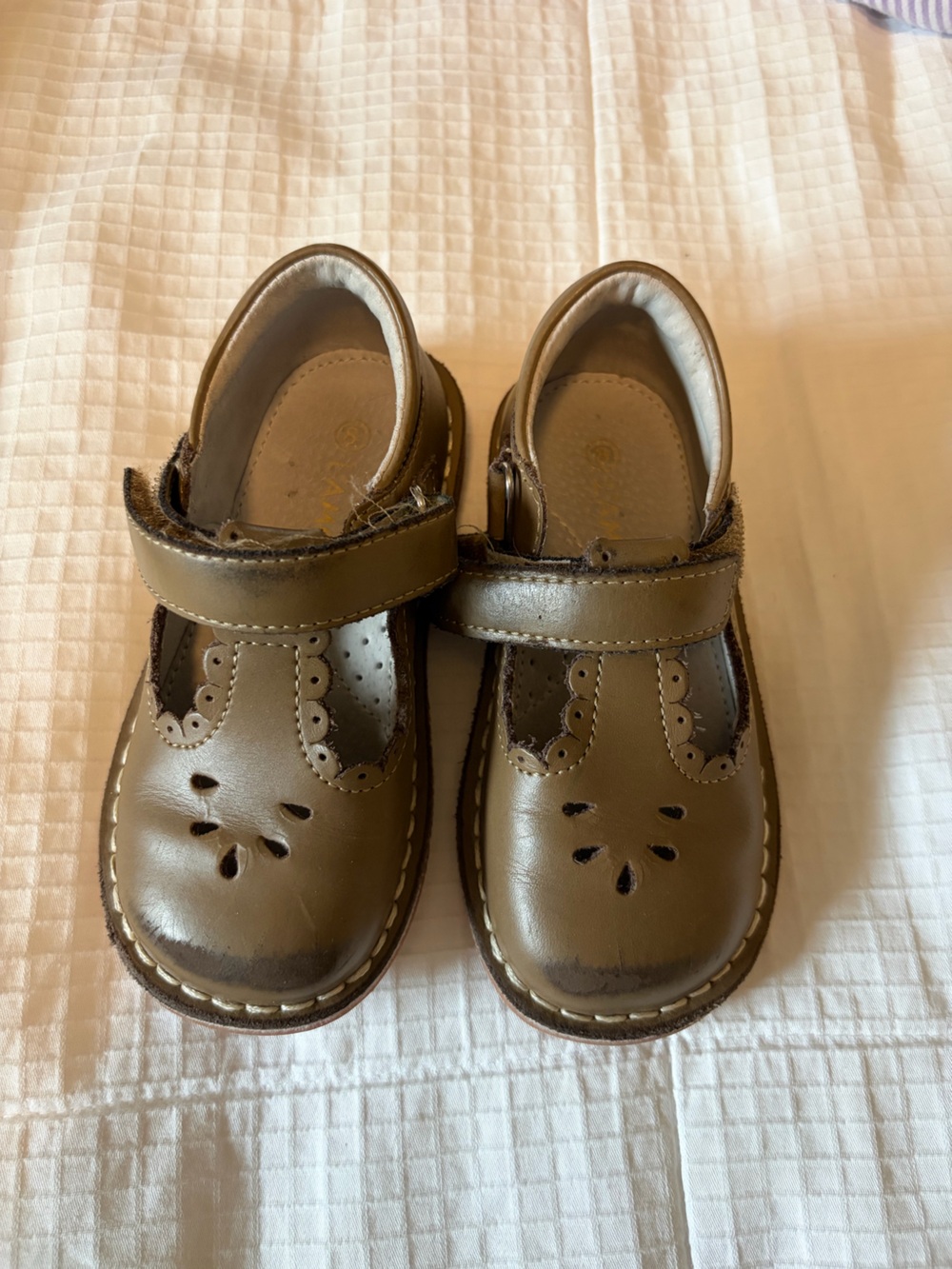 L'Amour Olive Brown Mary Jane Shoes for Kids